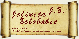 Jefimija Belobabić vizit kartica